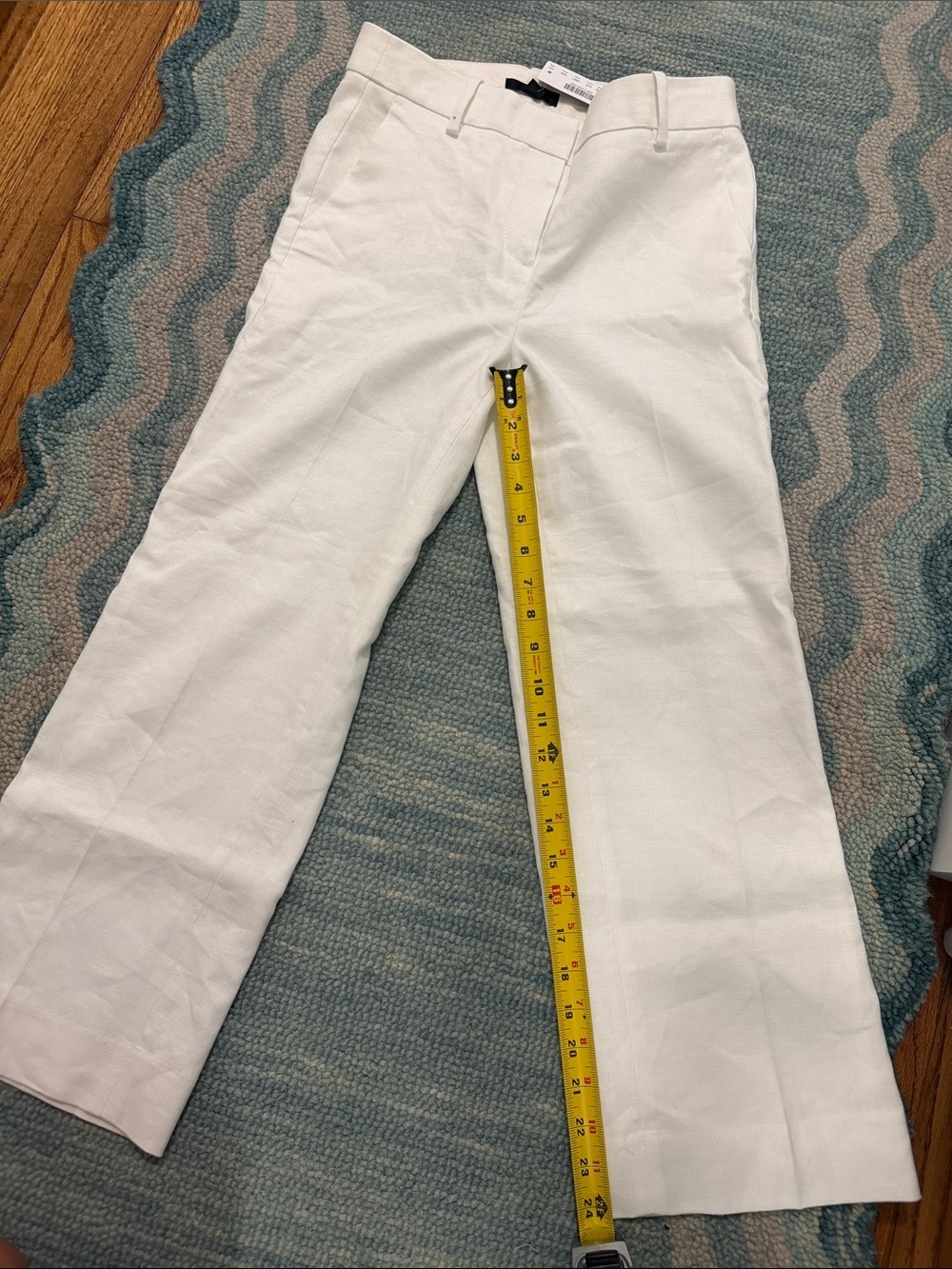 NWT Women's J. Crew Peyton pant in stretch linen, white, size: 0 - Picture 5 of 6